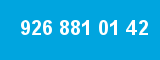 926 881 01 42 926 881 01 42